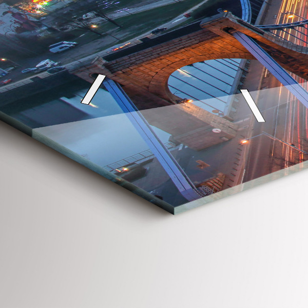 Horizontální hodiny na skle Vratislav z dronu