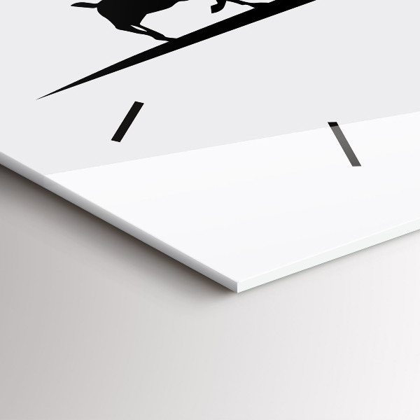 Horizontální skleněné hodiny na stěnu Grafika panoramatu Poznaně