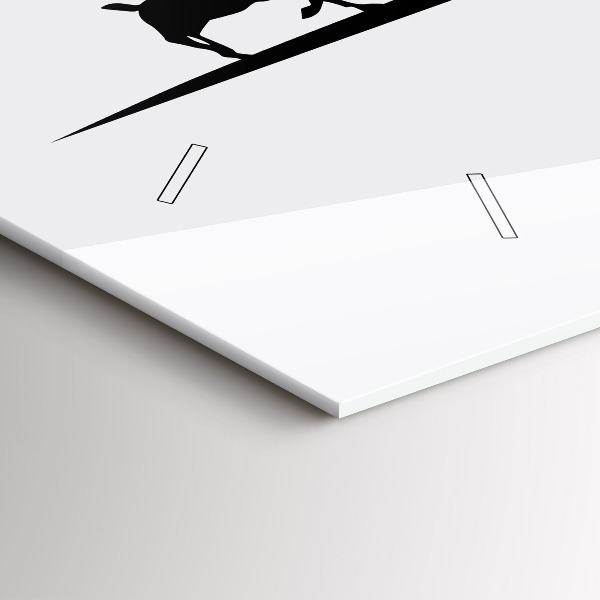 Horizontální skleněné hodiny na stěnu Grafika panoramatu Poznaně