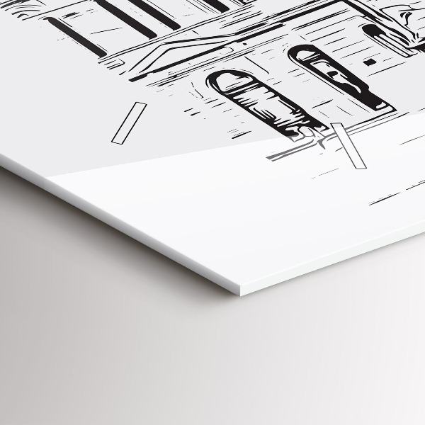 Horizontální skleněné hodiny na stěnu Ilustrace města Poznaně