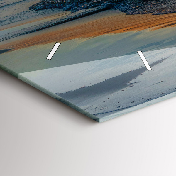 Horizontální skleněné hodiny na stěnu Władysławowo Baltské moře