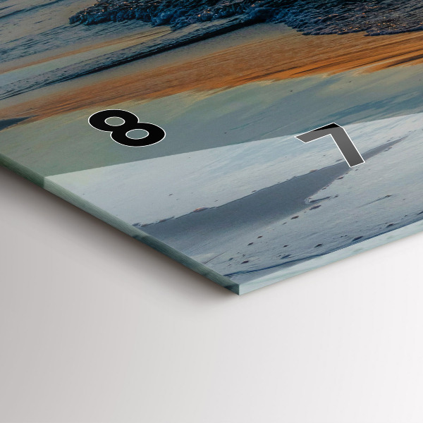 Horizontální skleněné hodiny na stěnu Władysławowo Baltské moře