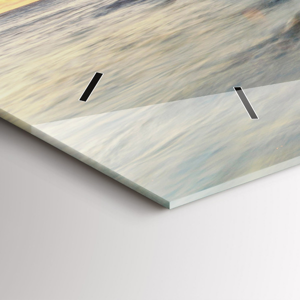 Horizontální hodiny na skle Maják a Baltské moře