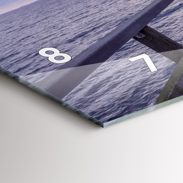 Horizontální skleněné hodiny na stěnu Molo na Baltském moři