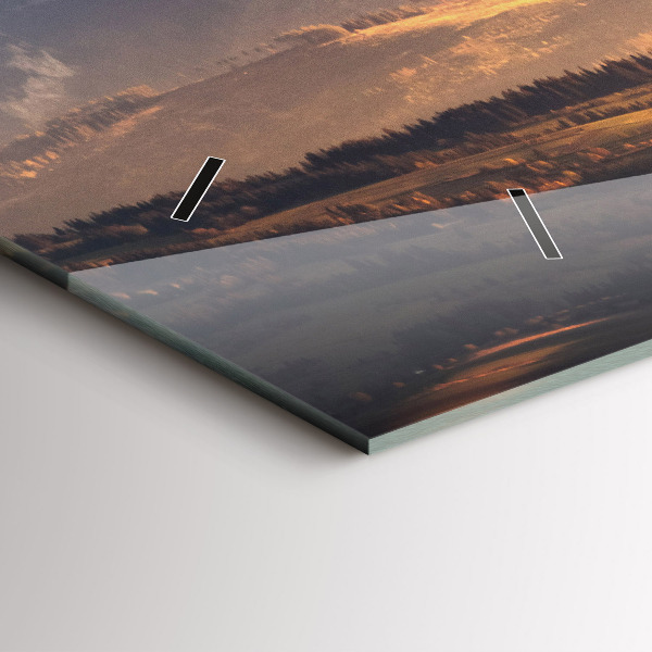 Horizontální skleněné hodiny na stěnu Tatry v zimním panoramatu