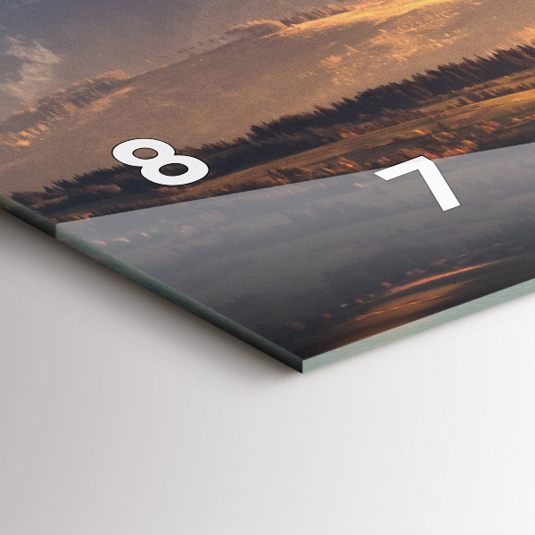 Horizontální skleněné hodiny na stěnu Tatry v zimním panoramatu