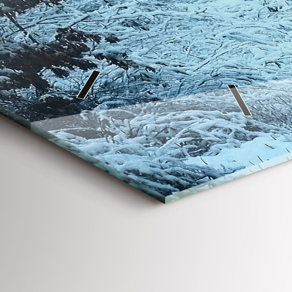 Horizontální skleněné hodiny na stěnu Jeleni na kolejích