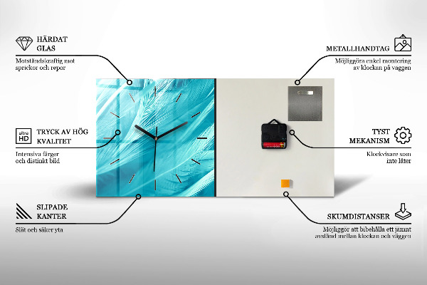 Horizontální skleněné hodiny na stěnu Pšenice ve zlaté hodině