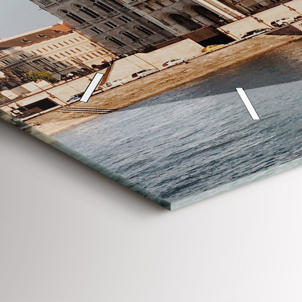 Horizontální skleněné hodiny na stěnu Parlament v Budapešti