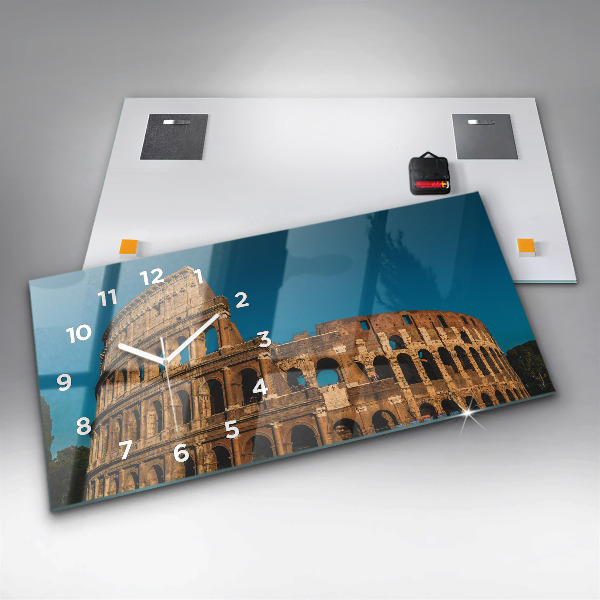 Horizontální skleněné hodiny na stěnu Koloseum v Itálii