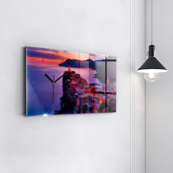 Horizontální skleněné hodiny na stěnu Titulky vzpomínek