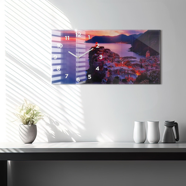 Horizontální skleněné hodiny na stěnu Titulky vzpomínek