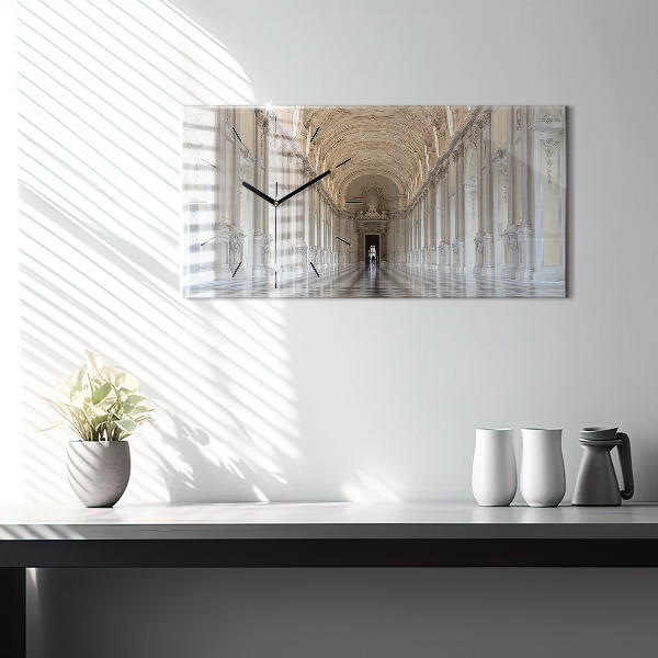 Horizontální skleněné hodiny na stěnu Muzeum La Veneria Reale