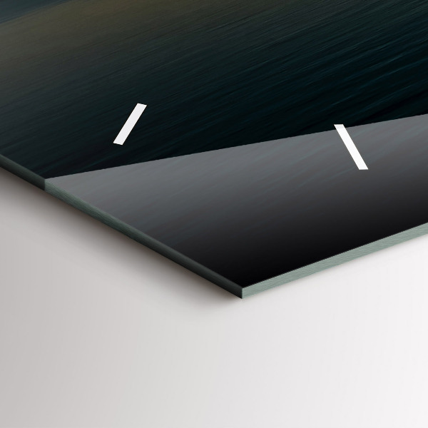 Horizontální skleněné hodiny na stěnu Krajina při východu slunce