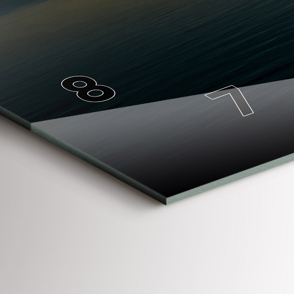 Horizontální skleněné hodiny na stěnu Krajina při východu slunce