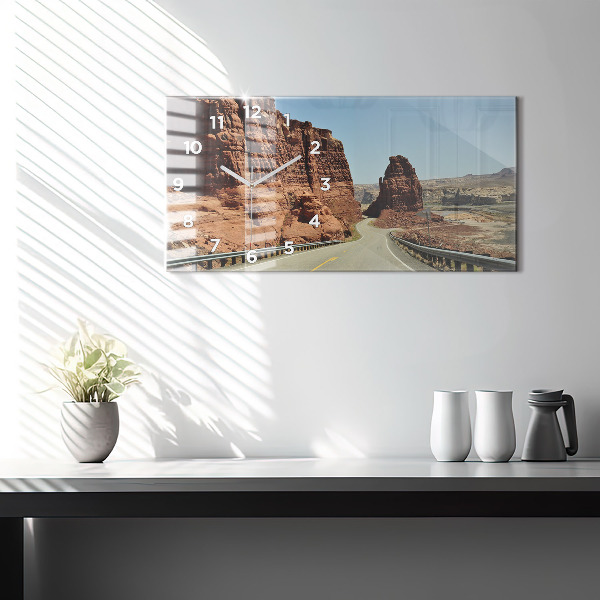 Horizontální skleněné hodiny na stěnu Route 66 v USA