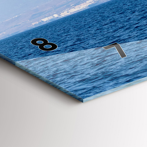 Horizontální skleněné hodiny na stěnu Jachta na Tenerife