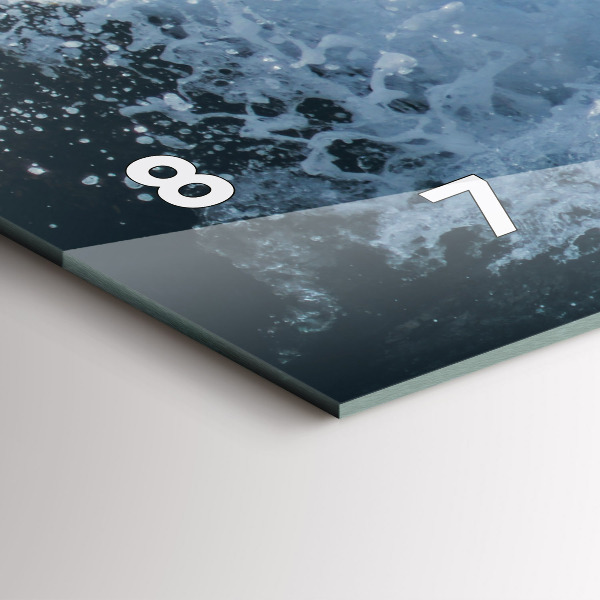 Horizontální skleněné hodiny na stěnu Fotografování vln