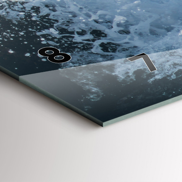 Horizontální skleněné hodiny na stěnu Fotografování vln