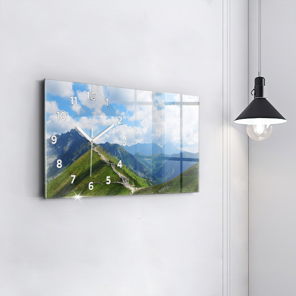 Horizontální skleněné hodiny na stěnu Kasprowy Wierch Zakopane