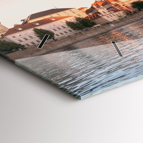 Horizontální skleněné hodiny na stěnu Karlův most v Praze