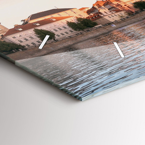 Horizontální skleněné hodiny na stěnu Karlův most v Praze