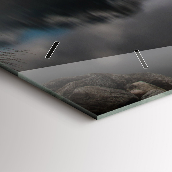 Horizontální skleněné hodiny na stěnu Vysoké Tatry na Slovensku