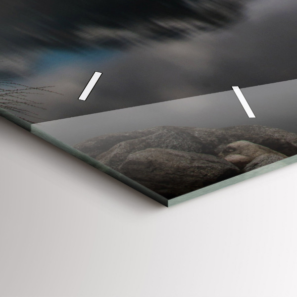 Horizontální skleněné hodiny na stěnu Vysoké Tatry na Slovensku