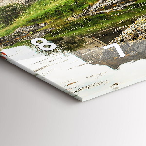 Horizontální skleněné hodiny na stěnu Hrad Eilean Donan Skotsko