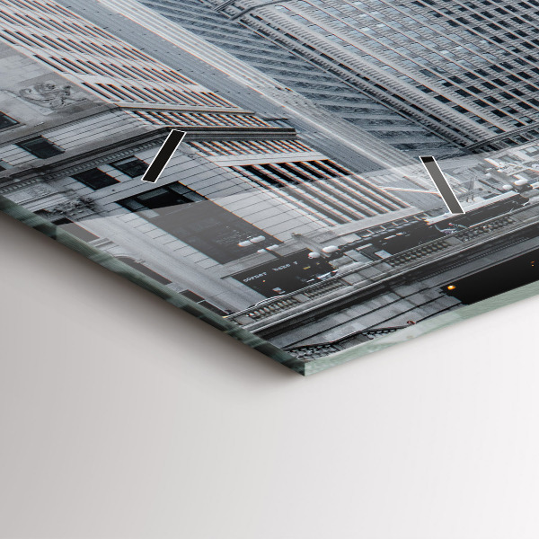 Horizontální skleněné hodiny na stěnu Loď s panoramatickým výhledem na město