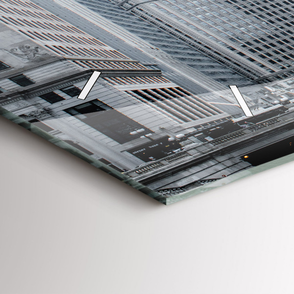 Horizontální skleněné hodiny na stěnu Loď s panoramatickým výhledem na město