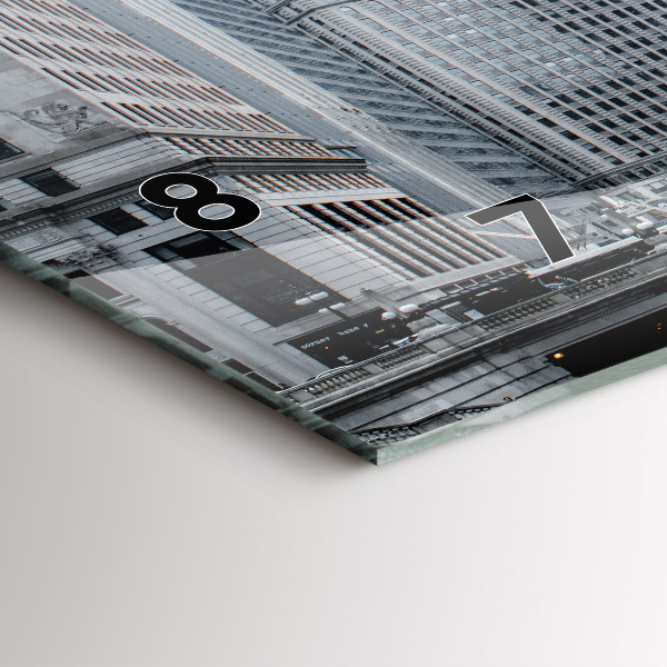 Horizontální skleněné hodiny na stěnu Loď s panoramatickým výhledem na město