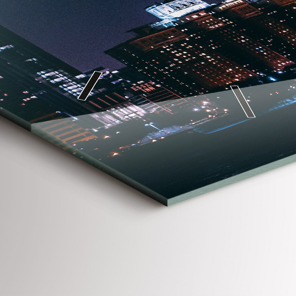 Horizontální skleněné hodiny na stěnu Krajina Chicaga