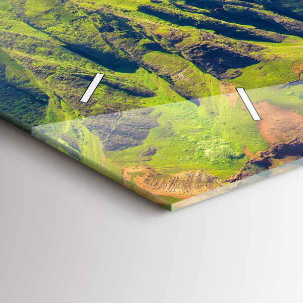 Horizontální skleněné hodiny na stěnu Havajské moře