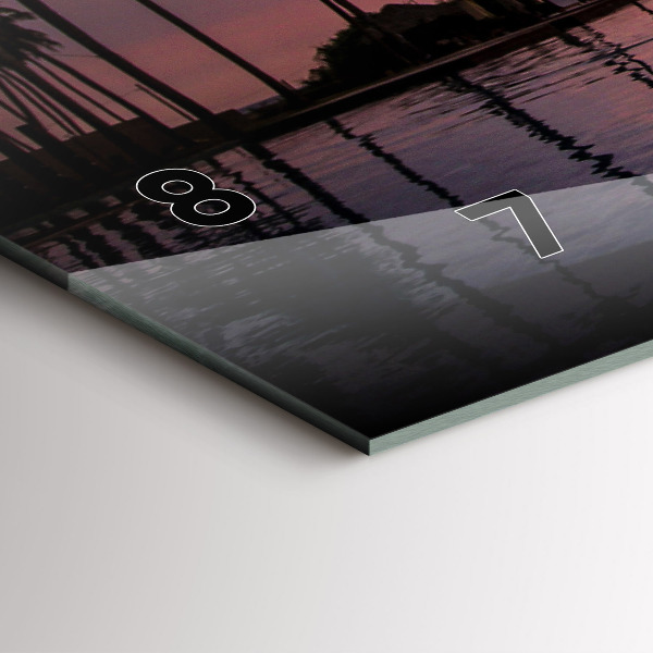 Horizontální skleněné hodiny na stěnu Palmy na Havaji