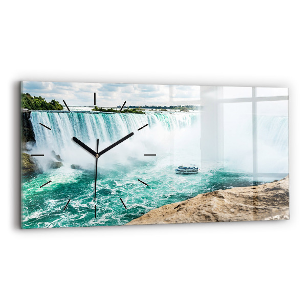 Horizontální skleněné hodiny na stěnu Loď Niagara