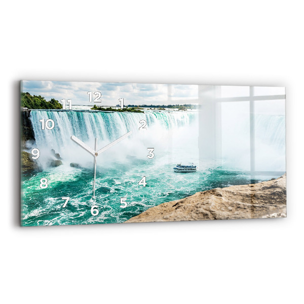 Horizontální skleněné hodiny na stěnu Loď Niagara