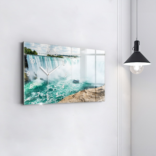 Horizontální skleněné hodiny na stěnu Loď Niagara