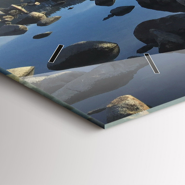 Horizontální skleněné hodiny na stěnu Pohled na moře