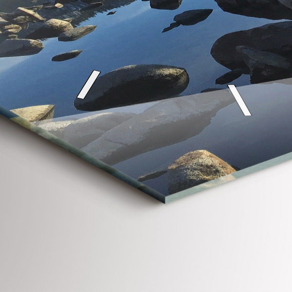 Horizontální skleněné hodiny na stěnu Pohled na moře