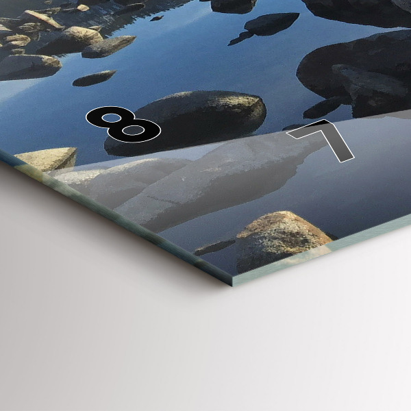 Horizontální skleněné hodiny na stěnu Pohled na moře