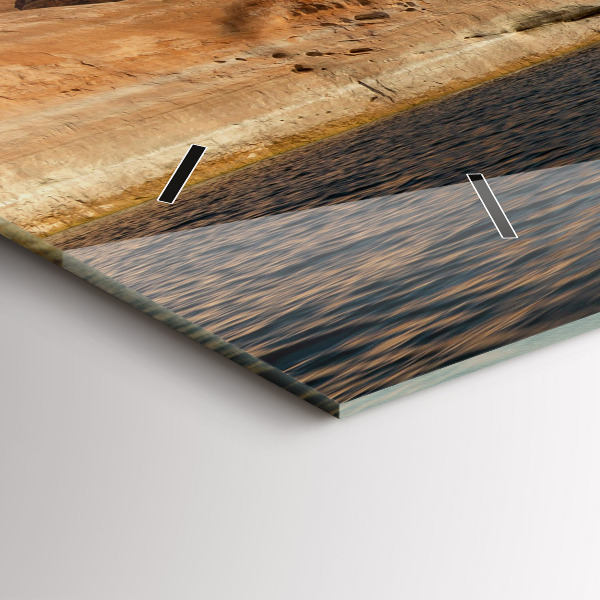 Horizontální skleněné hodiny na stěnu Osoba na vodních lyžích