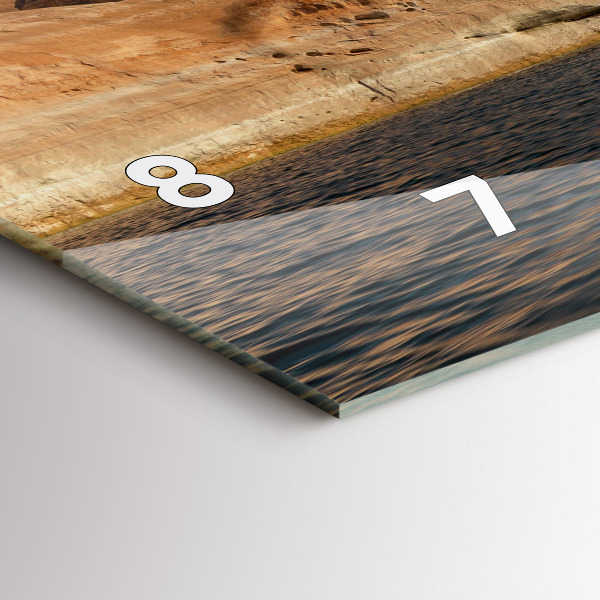 Horizontální skleněné hodiny na stěnu Osoba na vodních lyžích