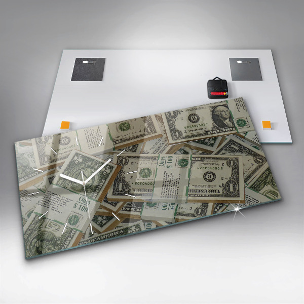 Horizontální skleněné hodiny na stěnu 1 americký dolar