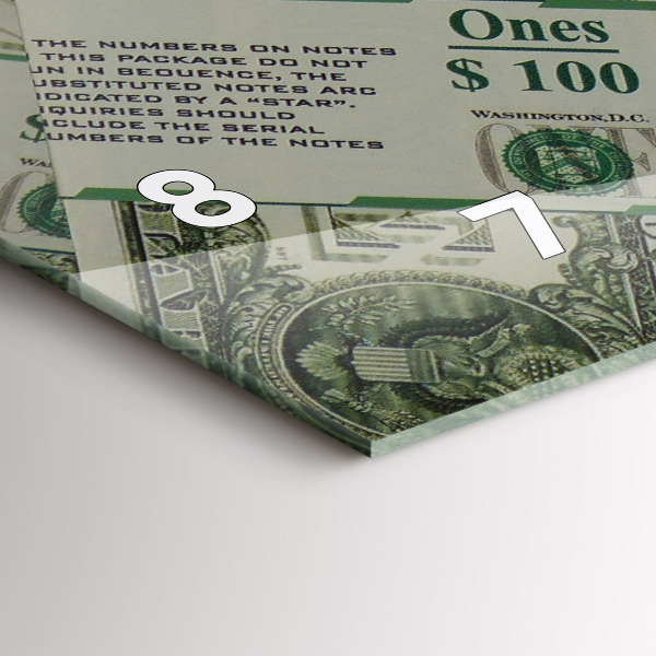 Horizontální skleněné hodiny na stěnu 1 americký dolar