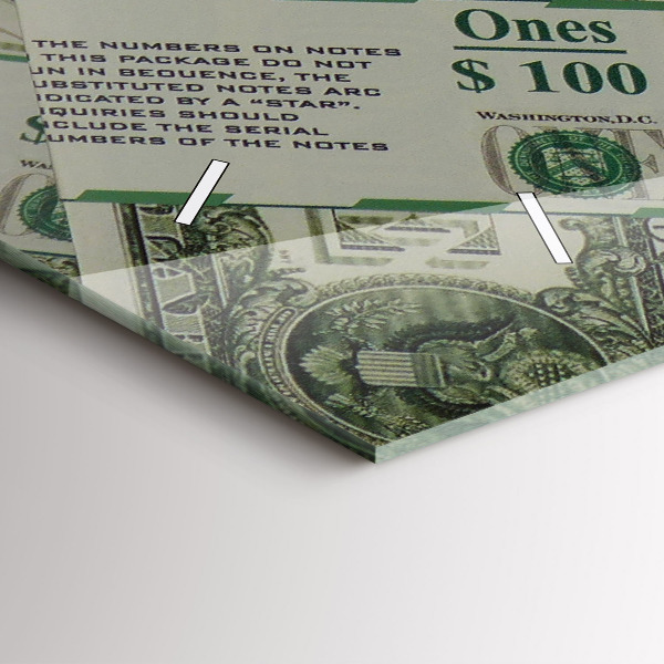 Horizontální skleněné hodiny na stěnu 1 americký dolar