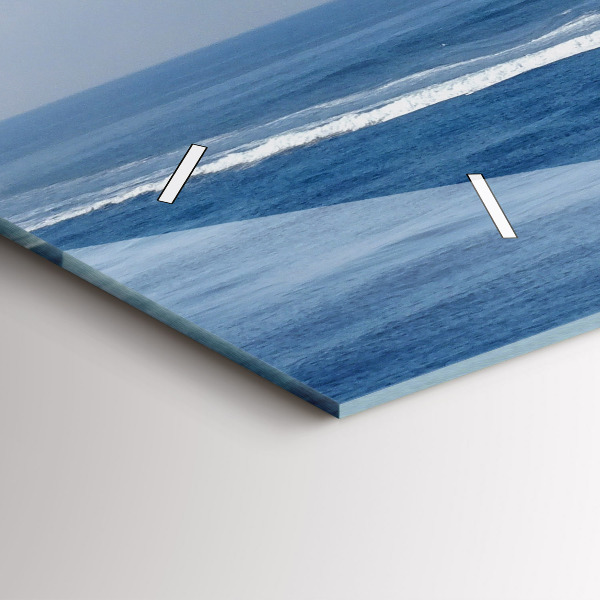 Horizontální skleněné hodiny na stěnu Plovoucí loď na oceánu