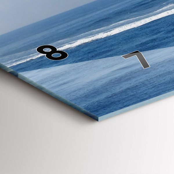 Horizontální skleněné hodiny na stěnu Plovoucí loď na oceánu