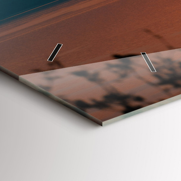 Horizontální skleněné hodiny na stěnu Balaton večer