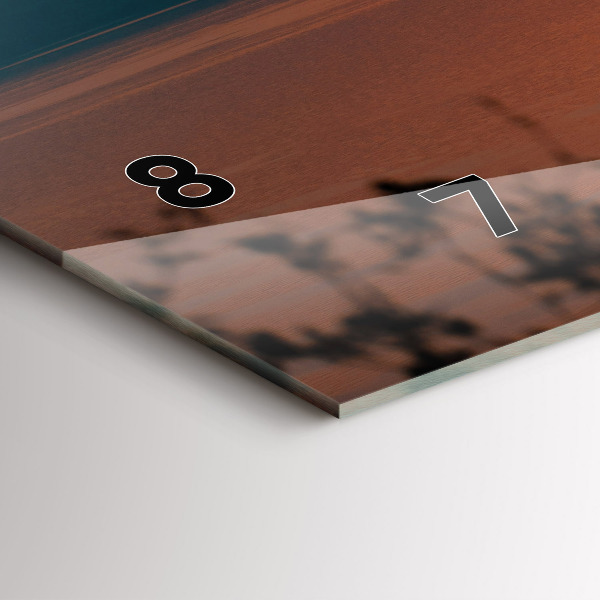 Horizontální skleněné hodiny na stěnu Balaton večer